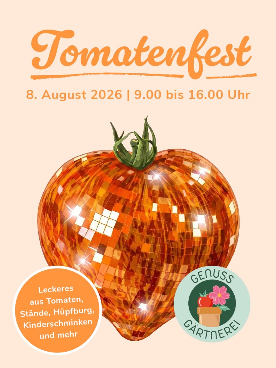Tomatenfest 2026 – Genussgärtnerei Hildesheim Tomatenfest in der Genussgärtnerei Hildesheim am 8. August 2026